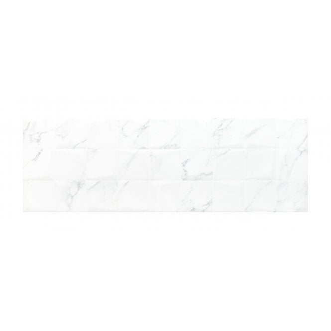 Calacata White Square Decor 30cm x 90cm Rectified Wall Tile