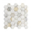 Calacatta Gold Honed Marble 29.8cm x 30.5cm Hexagon Mosaic Tile