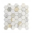 Calacatta Gold Honed Marble 29.8cm x 30.5cm Hexagon Mosaic Tile