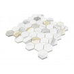 Calacatta Gold Honed Marble 29.8cm x 30.5cm Hexagon Mosaic Tile