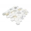 Calacatta Gold Honed Marble 29.8cm x 30.5cm Hexagon Mosaic Tile