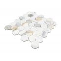 Calacatta Gold Honed Marble 29.8cm x 30.5cm Hexagon Mosaic Tile