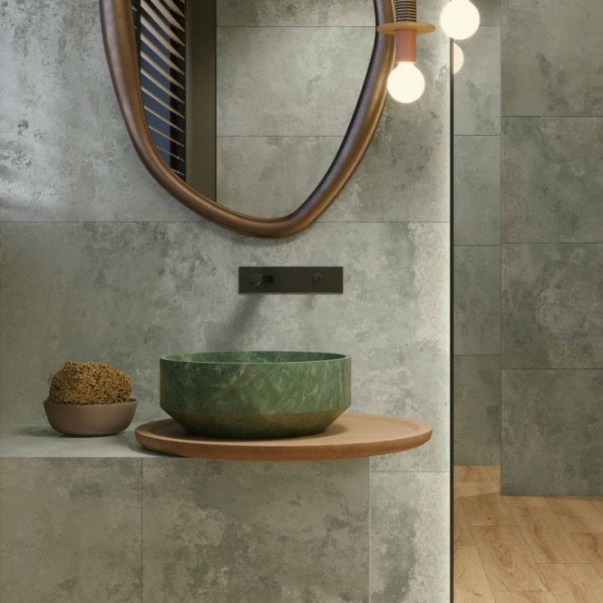 Italian Design Camouflage Green Vern Rectified 60cm x 120cm Wall and Floor Tile