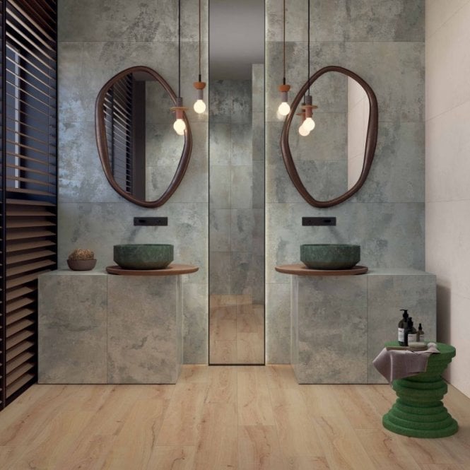 Italian Design Camouflage Green Vern Rectified 60cm x 120cm Wall and Floor Tile