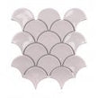 Candy Floss Pink Gloss 27.3cm x 25.9cm Fan Mosaic Tile