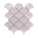 Candy Floss Pink Gloss 27.3cm x 25.9cm Fan Mosaic Tile