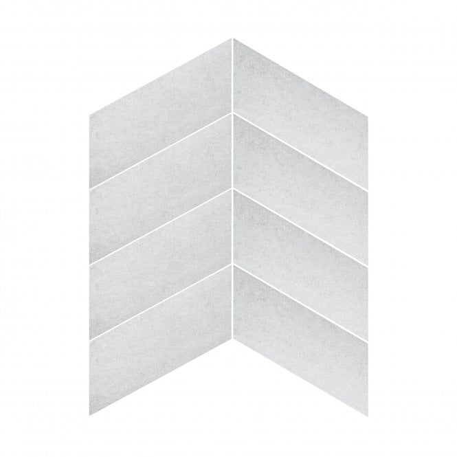 Canyon Chevron Blanco Left 10cm x 30cm Wall Tile