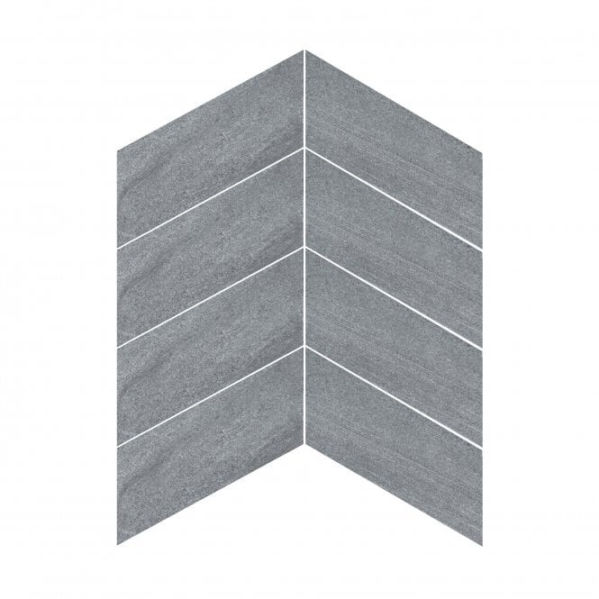 Canyon Chevron Nero Left 10cm x 30cm Wall Tile