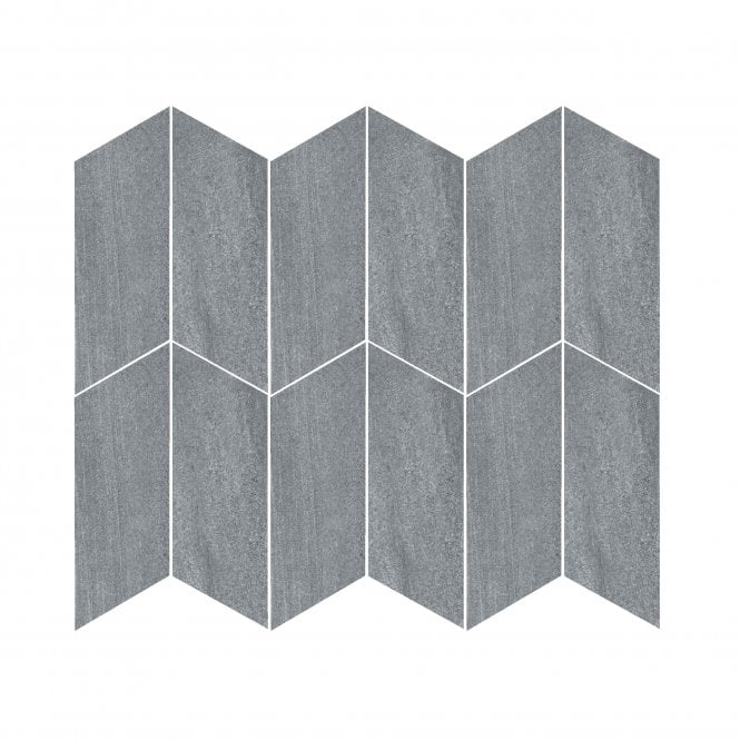 Canyon Chevron Nero Left 10cm x 30cm Wall Tile