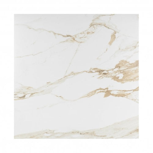 Capel Gold Satin 60cm x 60cm Marble Effect Tiles