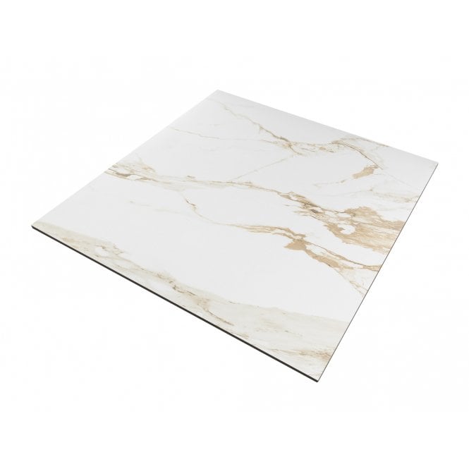 Capel Gold Satin 60cm x 60cm Marble Effect Tiles
