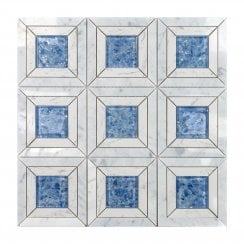 Carrara Aqua Stone 35cm x 35cm Mosaic Tile