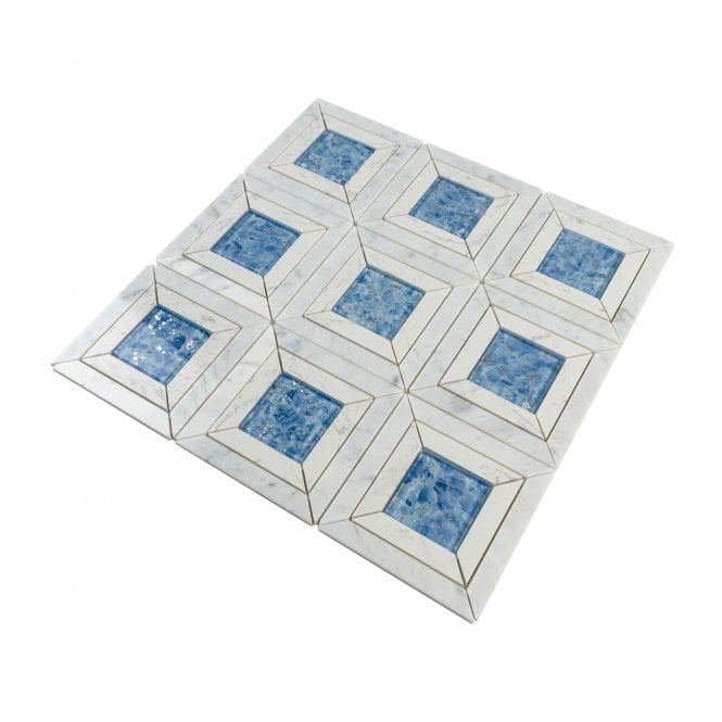 Carrara Aqua Stone 35cm x 35cm Mosaic Tile