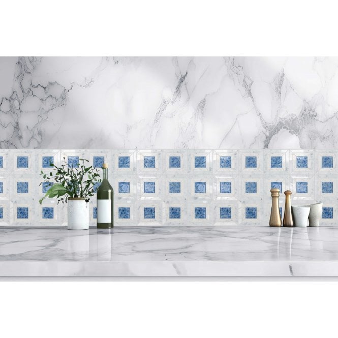 Carrara Aqua Stone 35cm x 35cm Mosaic Tile