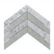 Carrara & Forest Green Honed Marble 26.2cm x 43.1cm Chevron Mosaic Tile