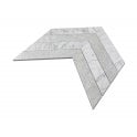 Carrara & Forest Green Honed Marble 26.2cm x 43.1cm Chevron Mosaic Tile