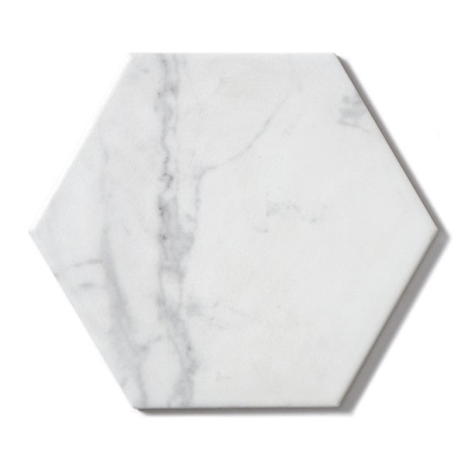 Equipe Carrara Hexagon White 17.5cm x 20cm Wall & Floor Tile