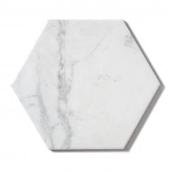 Equipe Carrara Hexagon White 17.5cm x 20cm Wall & Floor Tile
