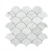 Carrara Honed Marble 28cm x 28.5cm Fan Mosaic Tile