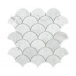 Carrara Honed Marble 28cm x 28.5cm Fan Mosaic Tile