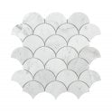 Carrara Honed Marble 28cm x 28.5cm Fan Mosaic Tile
