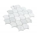Carrara Honed Marble 28cm x 28.5cm Fan Mosaic Tile