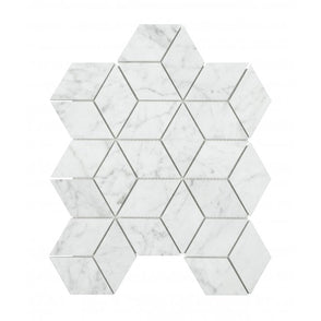 Carrara Honed Marble 29.8cm x 26cm Rhombus Mosaic Tile