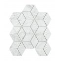 Carrara Honed Marble 29.8cm x 26cm Rhombus Mosaic Tile