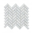 Carrara Honed Marble 30.5cm x 32.5cm Herringbone Mosaic Tile