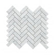 Carrara Honed Marble 30.5cm x 32.5cm Herringbone Mosaic Tile