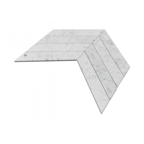 Carrara Honed & Polished Marble 26.2cm x 43.1cm Chevron Mosaic Tile