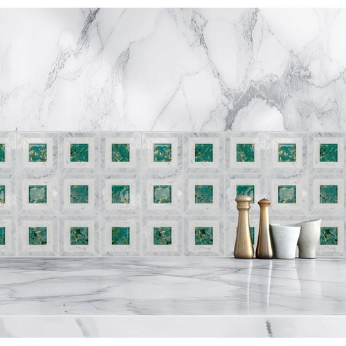 Carrara Jade Stone 35cm x 35cm Mosaic Tile