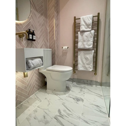 Carrara Marble Effect Matt 60cm x 30cm Wall & Floor Tile