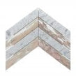 Carrara & Norwegian Rose Honed Marble 26.2cm x 43.1cm Chevron Mosaic Tile