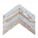 Carrara & Norwegian Rose Honed Marble 26.2cm x 43.1cm Chevron Mosaic Tile