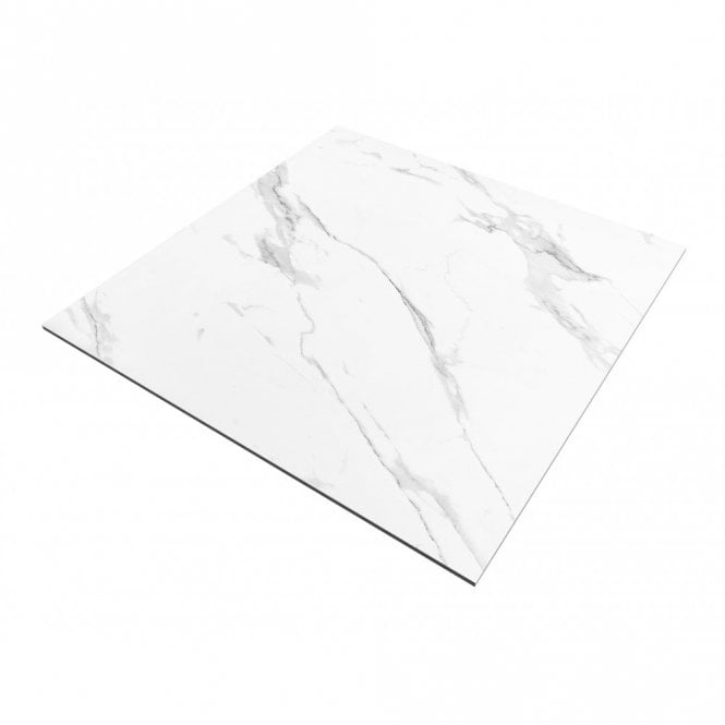 Carrara White Matt Marble Effect Rectified Porcelain Floor Tile 120cm x 120cm