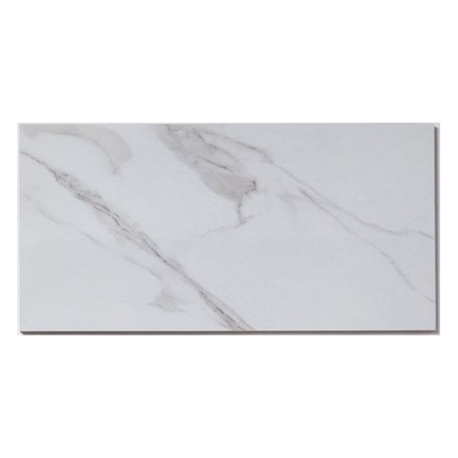 Carrara White Matt Marble Effect Rectified Porcelain Floor Tile 60cm x 120cm