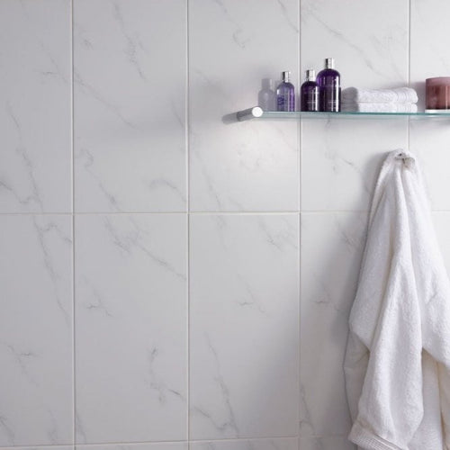 Carrara White Matt Marble Porcelain 30cm x 60cm Wall & Floor Tile
