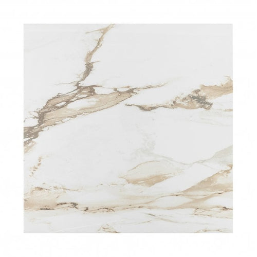 Carrera Gold Marble Effect Rectified Large Polished Porcelain 80cm x 80cm Floor Tile