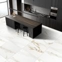 Carrera Gold Marble Effect Rectified Large Polished Porcelain 80cm x 80cm Floor Tile