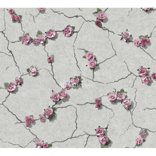Cemented Floral Pink Wallpaper