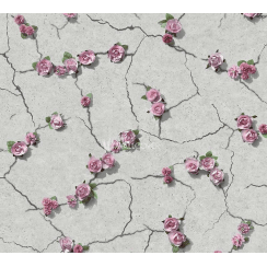 Cemented Floral Pink Wallpaper