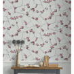 Cemented Floral Pink Wallpaper