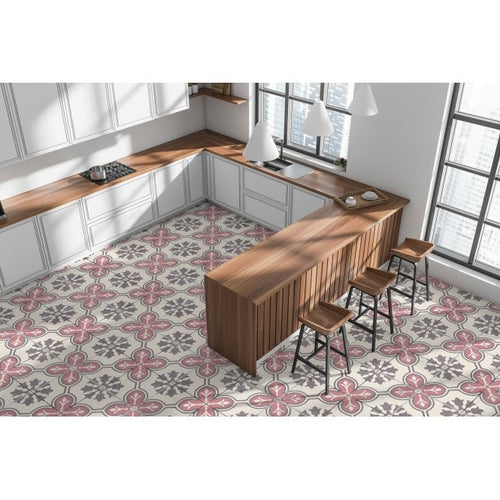 Chateau Rose 45cm x 45cm Wall & Floor Tile