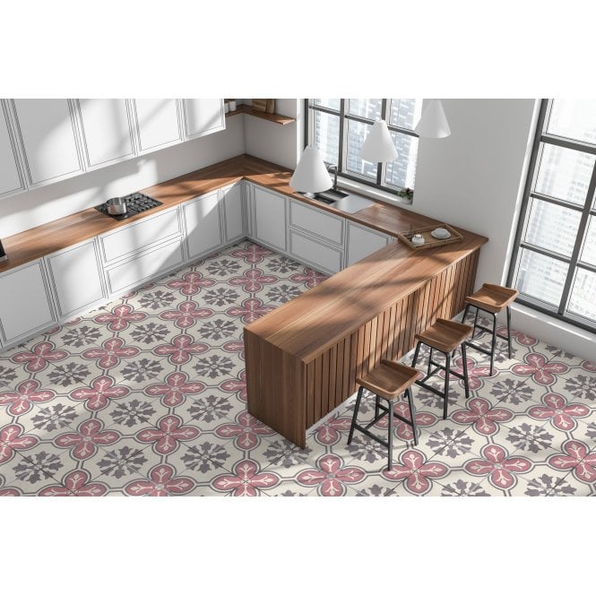 Chateau Rose 45cm x 45cm Wall & Floor Tile