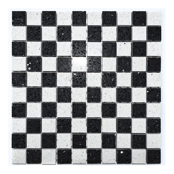 Gulfstone Chequerboard Quartz Mosaic (2.5cm x 2.5cm) 30cm x 30cm Wall & Floor Tile