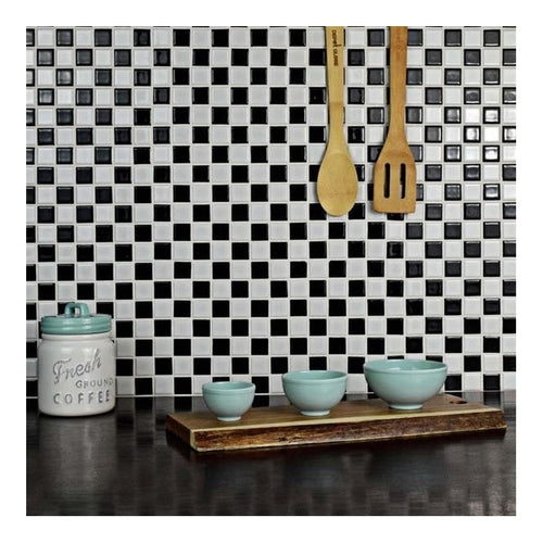 Chessboard Black and White Matt (2.3cm x 2.3cm) 30cm x 30cm Mosaic Tile
