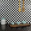 Chessboard Black and White Matt (2.3cm x 2.3cm) 30cm x 30cm Mosaic Tile