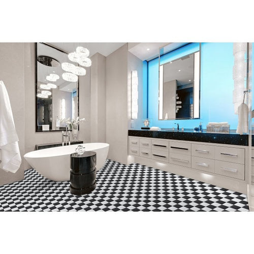 Chessboard Glossy 30.6cm x 30.6cm (9.7cm x 9.7cm) Mosaic Tile