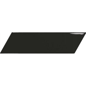 Equipe Chevron Black Left 18.6 x 5.2cm Wall Tile PER BOX